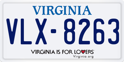 VA license plate VLX8263