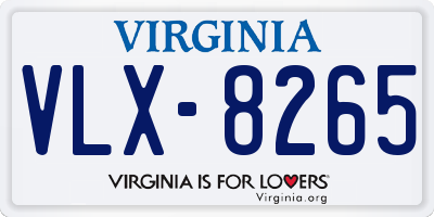 VA license plate VLX8265