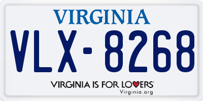 VA license plate VLX8268