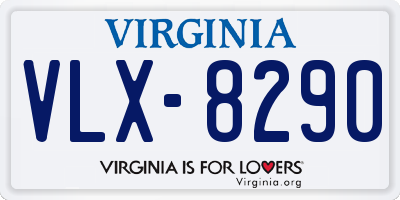 VA license plate VLX8290