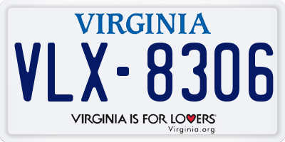 VA license plate VLX8306