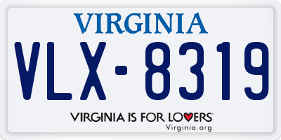 VA license plate VLX8319