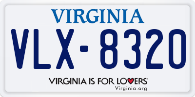 VA license plate VLX8320