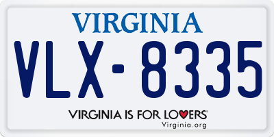 VA license plate VLX8335
