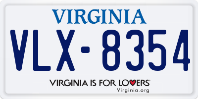 VA license plate VLX8354