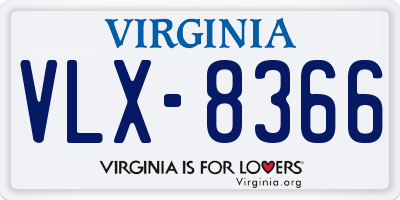 VA license plate VLX8366