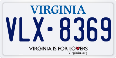 VA license plate VLX8369