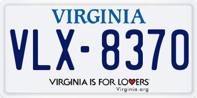 VA license plate VLX8370