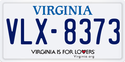 VA license plate VLX8373