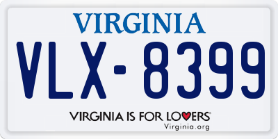 VA license plate VLX8399