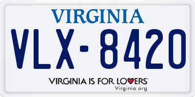 VA license plate VLX8420