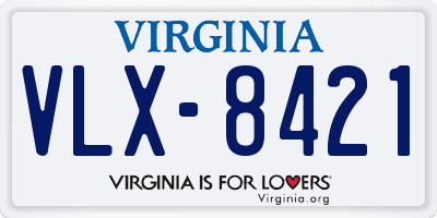 VA license plate VLX8421