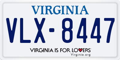 VA license plate VLX8447