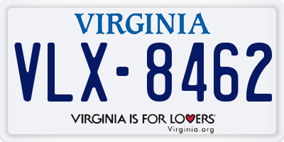 VA license plate VLX8462