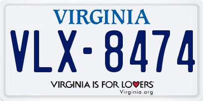 VA license plate VLX8474