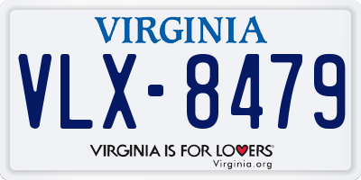 VA license plate VLX8479