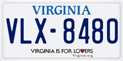 VA license plate VLX8480