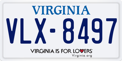 VA license plate VLX8497
