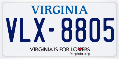 VA license plate VLX8805