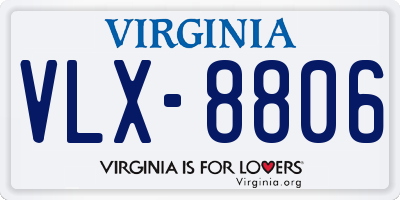 VA license plate VLX8806