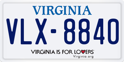 VA license plate VLX8840