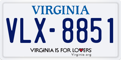 VA license plate VLX8851