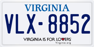 VA license plate VLX8852