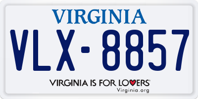 VA license plate VLX8857