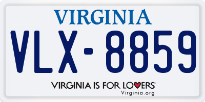 VA license plate VLX8859