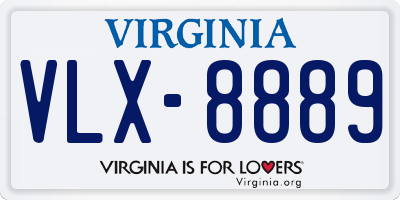 VA license plate VLX8889