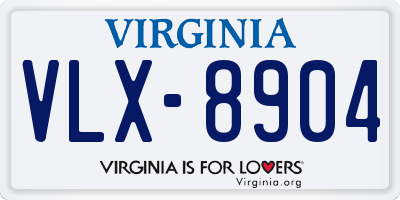 VA license plate VLX8904