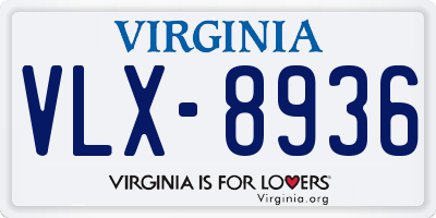 VA license plate VLX8936