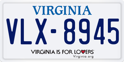 VA license plate VLX8945