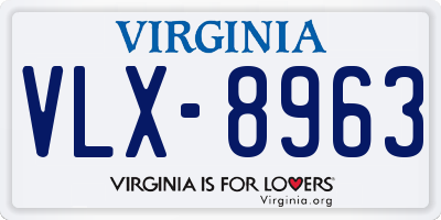 VA license plate VLX8963