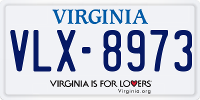 VA license plate VLX8973