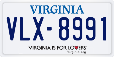 VA license plate VLX8991