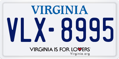 VA license plate VLX8995