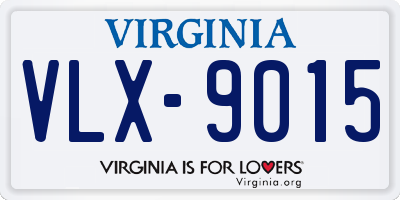 VA license plate VLX9015