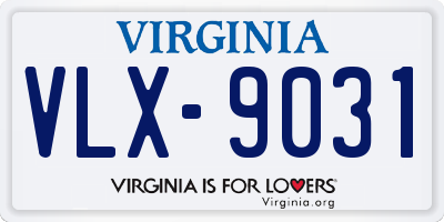 VA license plate VLX9031