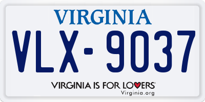 VA license plate VLX9037