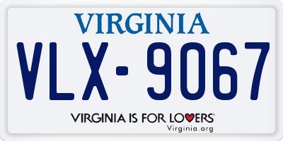 VA license plate VLX9067