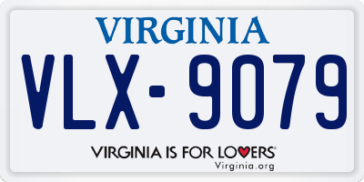 VA license plate VLX9079