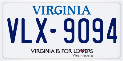VA license plate VLX9094