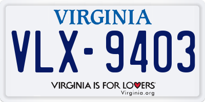 VA license plate VLX9403