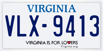 VA license plate VLX9413