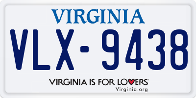 VA license plate VLX9438