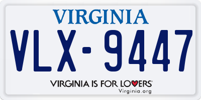 VA license plate VLX9447