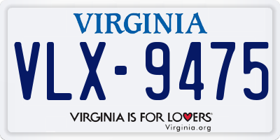 VA license plate VLX9475