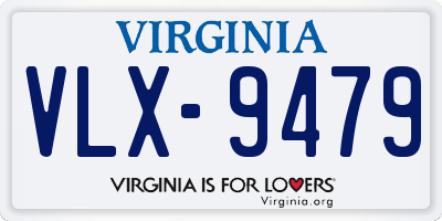 VA license plate VLX9479