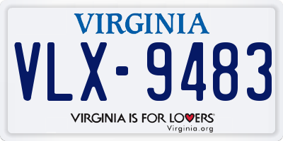 VA license plate VLX9483